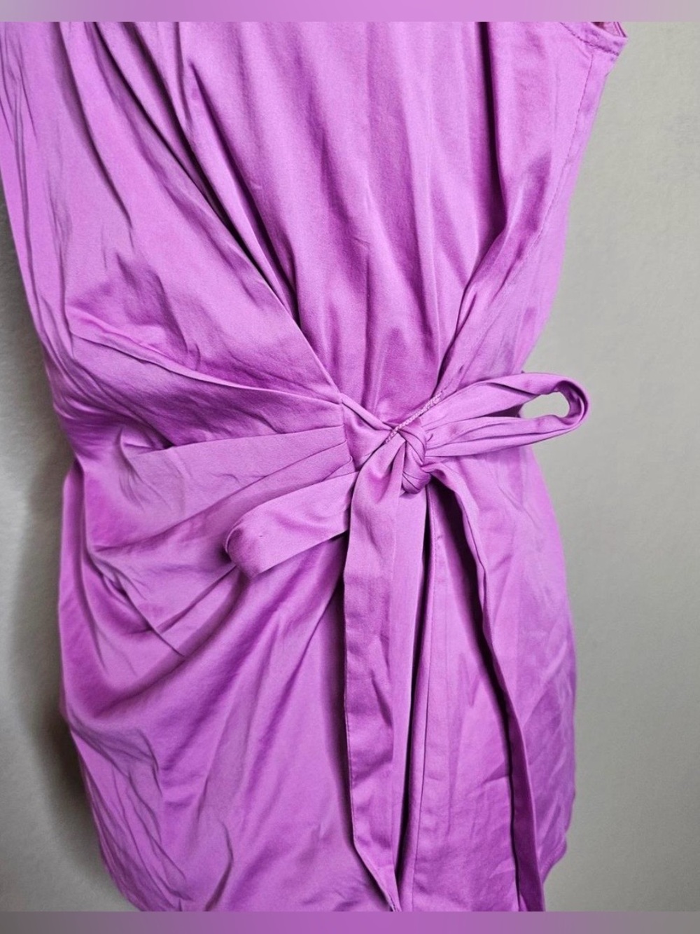 Ann Taylor - 12 Orchid Cotton Sleeveless Wrap Blouse - Picture 2 of 8